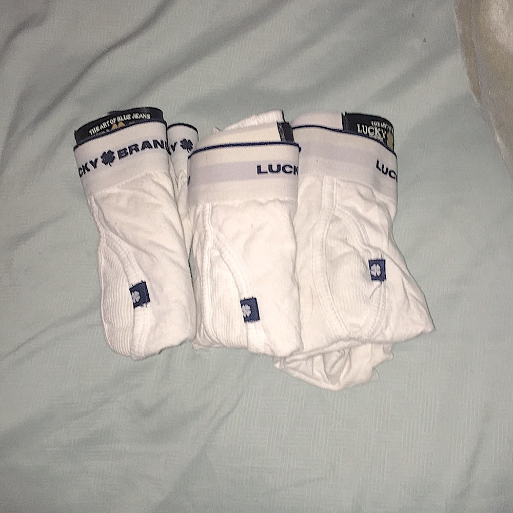 3 pack all white Lucky Brand boxer briefs